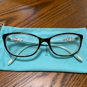 Tiffany TF2051-B Woman's Eyeglasses - Brown Tortoise on Tiffany Blue color
